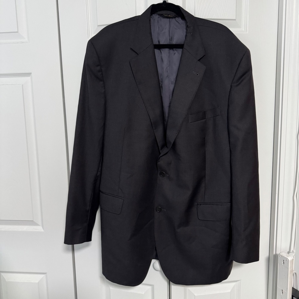 Jos A Bank Signature Gold Mens Black Wool 2 Button Blazer Sport Coat Jacket